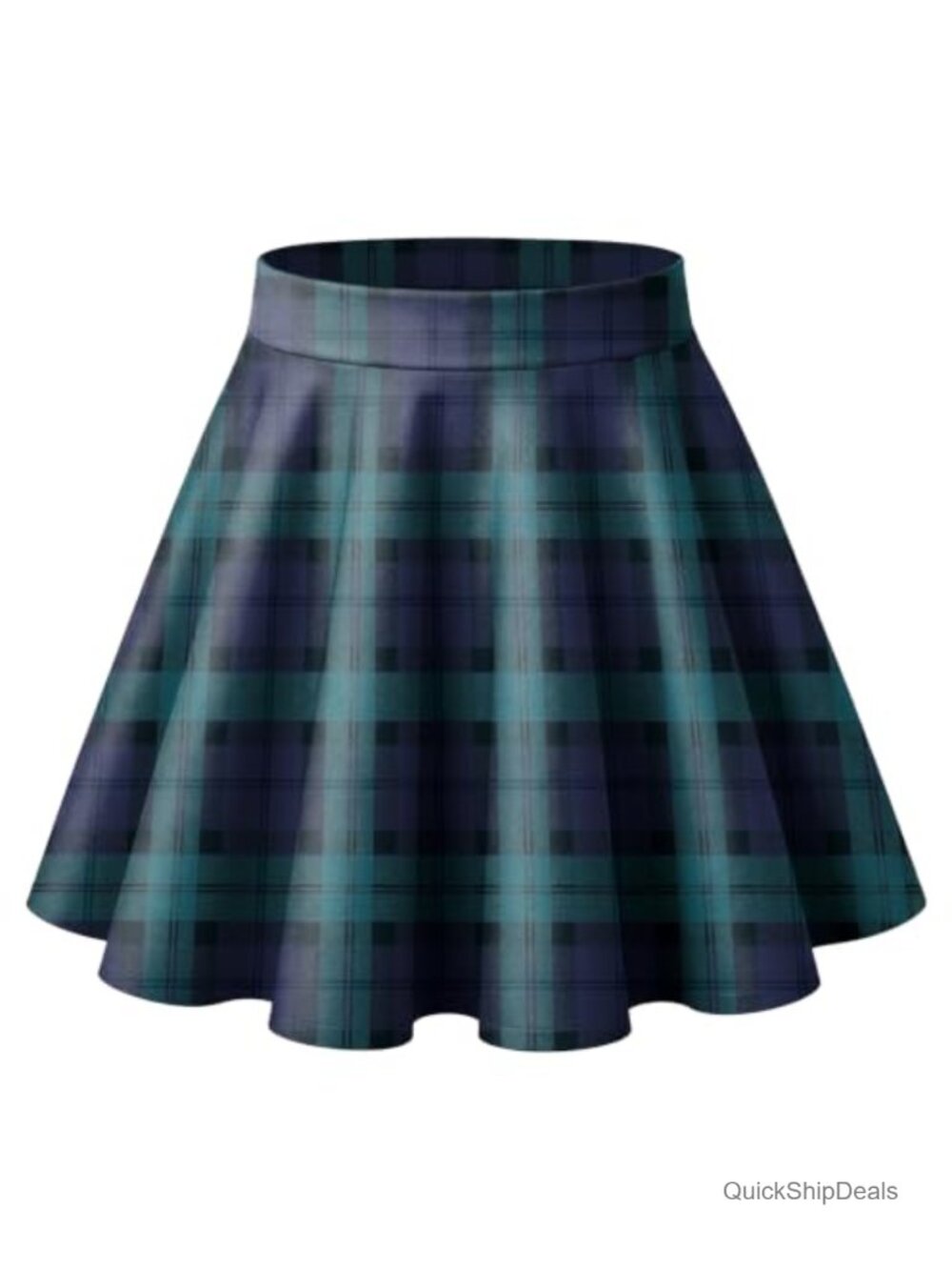 Women's Mini Skater Skirt Stretchy High Waist Flared Pleated A Line Casual